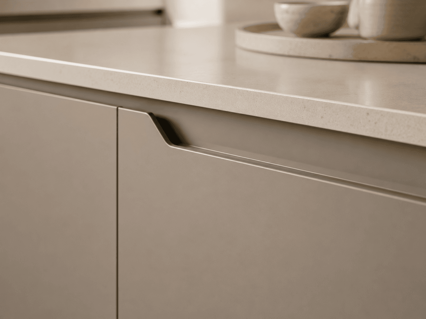 Samples of laminates, textures and finishes for kitchen fronts.